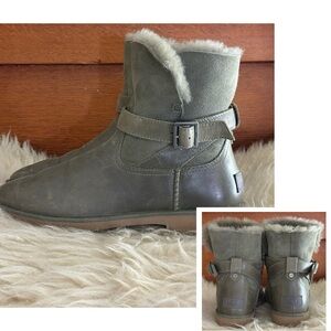 UGG Olive Green Romely Buckle Short Shearling-Lined Winter Boots